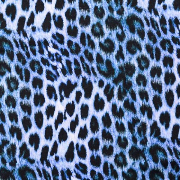 StoffdesignFrench Terry geraut digital – Tierfell-Motiv in Bleu